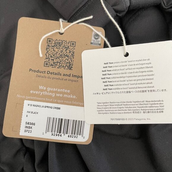 Patagonia Magnolia Spring Recycled Polyester Dress Style #58366 Ink Black Sz S - Picture 13 of 13